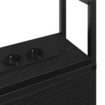 vidaXL Headboard de Rangement avec Station de Charge Chêne noir 160 cm