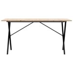 vidaXL Table à manger cadre en X 160x80x75 cm bois de pin massif acier