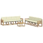vidaXL Ensemble de canapés d'extérieur 9 Pièces Blanc et crème