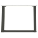 vidaXL Pieds de table basse en U 2 pièces Anthracite 70 x (42-43) cm Acier