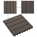 vidaXL Carreau de terrasse 11 Pièces Marron foncé 30 x 30 cm WPC