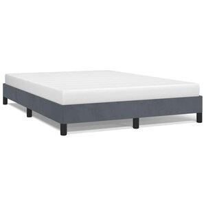 vidaXL Cadre de lit gris foncé 137x190 cm velours