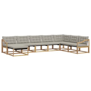 vidaXL Ensemble de canapés d'extérieur 8 pc Blanc et gris clair