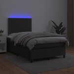 vidaXL Sommier à lattes de lit matelas LED noir 120x190 cm similicuir