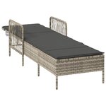 vidaXL Chaise longue avec coussin Gris clair 157 x 55 x 92cm polyrotin