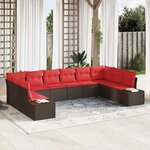 vidaXL Ensemble de canapé de jardin 10 Pièces Marron polyrotin