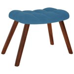 vidaXL Chaise de relaxation avec tabouret Bleu Velours