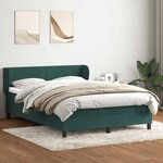 vidaXL Sommier à lattes de lit et matelas vert foncé 140x210cm velours