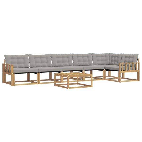vidaXL Ensemble de canapés d'extérieur 7 pc Blanc et gris clair