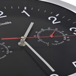 Vidaxl horloge murale à quartz hygromètre et thermomètre 30 cm noir
