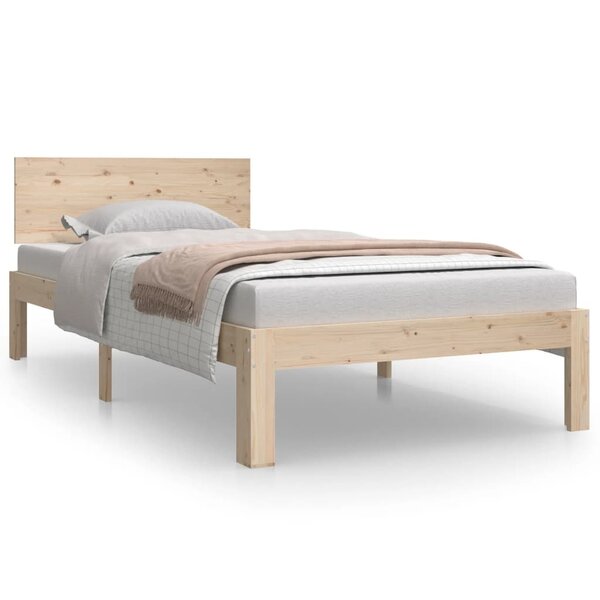 vidaXL Cadre de lit bois massif 90x190 cm simple