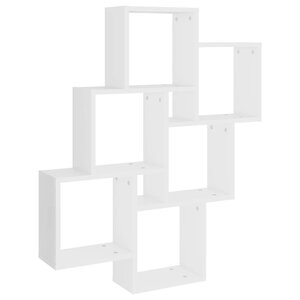vidaXL Étagère murale cube Blanc 78x15x93 cm Bois d’ingénierie