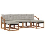 vidaXL Ensemble de canapés d'extérieur 6 pc Gris Naturel et Clair