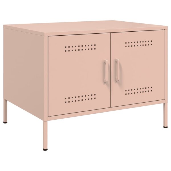 vidaXL Table basse rose 68x50x50 5 cm acier laminé à froid