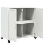 vidaXL Buffet blanc 68 5x39x72 cm acier laminé à froid