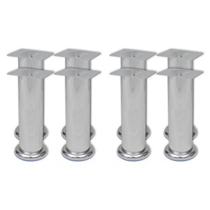 vidaXL Pieds ronds de canapé 8 Pièces Chrome 180 mm