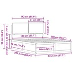 vidaXL Cadre de lit avec tête de lit rembourrée Taupe 140 x 190 cm