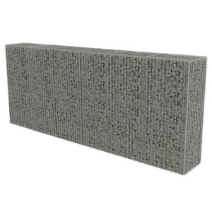 vidaXL Mur en gabion avec couvercles Acier galvanisé 300 x 50 x 150 cm