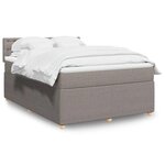 vidaXL Sommier à lattes de lit avec matelas Taupe 140x190 cm Tissu
