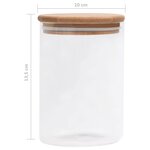 vidaXL Pots de conservation en verre couvercle en bambou 4 Pièces 800 ml