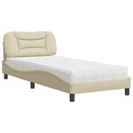 vidaXL Lit avec matelas crème 80x200 cm tissu