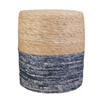 Pouf jonc de mer blue lagoon