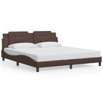 vidaXL Cadre de lit avec lumières LED marron 180x200 cm similicuir
