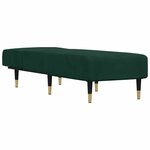 vidaXL Chaise longue vert foncé velours
