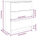 vidaXL Buffets 3 Pièces Chêne marron Bois d'ingénierie