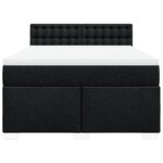 vidaXL Sommier à lattes de lit avec matelas Noir 160x200 cm Tissu