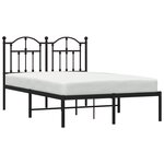 vidaXL Cadre de lit métal sans matelas avec tête de lit noir 120x200cm