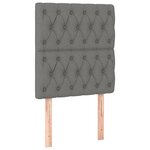 vidaXL Tête de lit à LED Gris foncé 80x7x118/128 cm Tissu