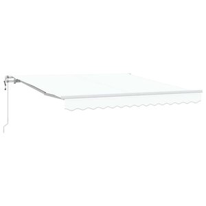 vidaXL Auvent rétractable Blanc 350 x 250 cm Tissu et Aluminium