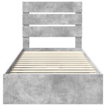 vidaXL Lit de Rangement Gris béton 90 x 200 cm Bois d'ingénierie