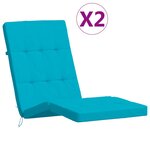 vidaXL Coussins de chaise longue lot de 2 turquoise tissu oxford