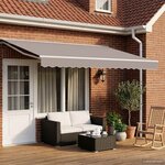 vidaXL Cadre de auvent manuel Réglable Blanc 5 x 3 m Acier