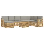 vidaXL Ensemble de canapés d'extérieur 7 pc Blanc et gris clair