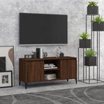 vidaXL Meuble TV avec pieds en métal Chêne marron 103 5x35x50 cm