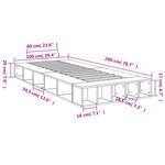 vidaXL Cadre de lit chêne fumé 100x200 cm bois d'ingénierie