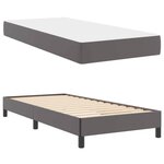 vidaXL Cadre de lit avec matelas Gris 100 x 200 cm tissu