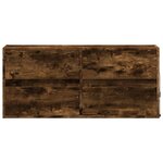 vidaXL Meuble TV mural avec lumières LED chêne fumé 100x31x45 cm