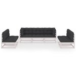 vidaXL Salon de jardin 7 Pièces avec coussins Bois de pin massif