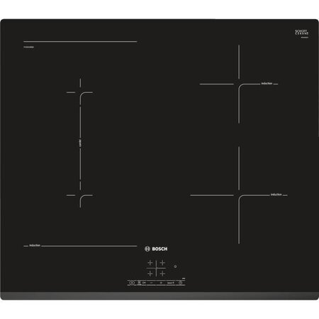 Bosch pvs631bb5e table induction 60 cm - affichage digital - commande touchselect (+/-) - devant biseauté - 4 foyers