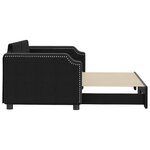 vidaXL Lit de jour avec lit gigogne noir 90x190 cm tissu