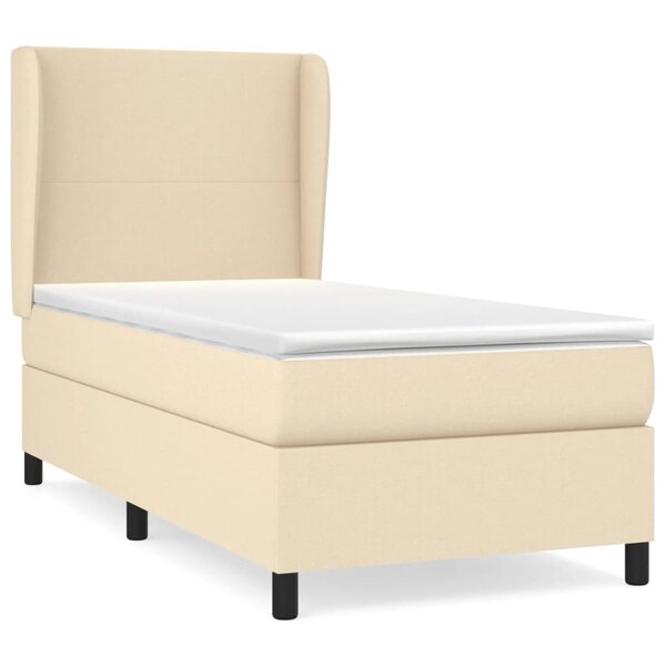 vidaXL Sommier à lattes de lit avec matelas Crème 80x200 cm Tissu