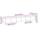 vidaXL Ensemble meuble TV 3 Pièces Chêne noir 80 x 30 x 30 cm
