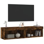 vidaXL Meubles TV avec lumières LED 2 Pièces chêne fumé 60x30x30 cm