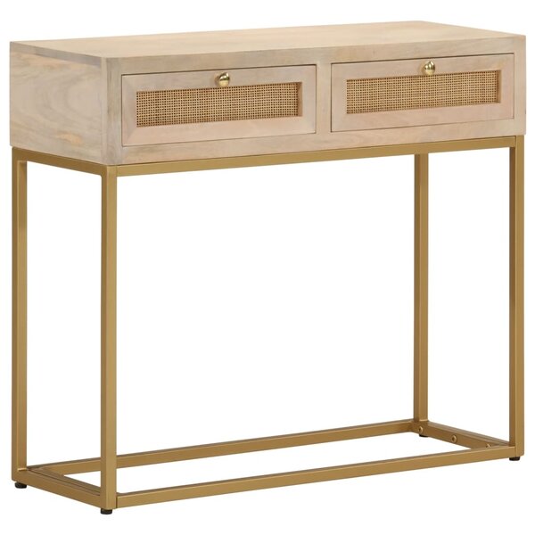 vidaXL Table console 90x30x76 cm bois massif de manguier et fer