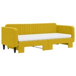 vidaXL Lit de jour avec lit gigogne et matelas jaune 80x200 cm velours
