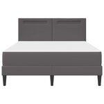 vidaXL Cadre de lit avec bandes LED Gris 120 x 190 cm Simili cuir